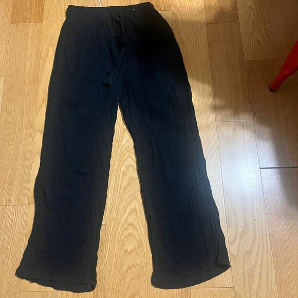 NWT VITAMIN A  Costa Black Beach Pants Organic Crinkle Cotton Size Small - Picture 3 of 9